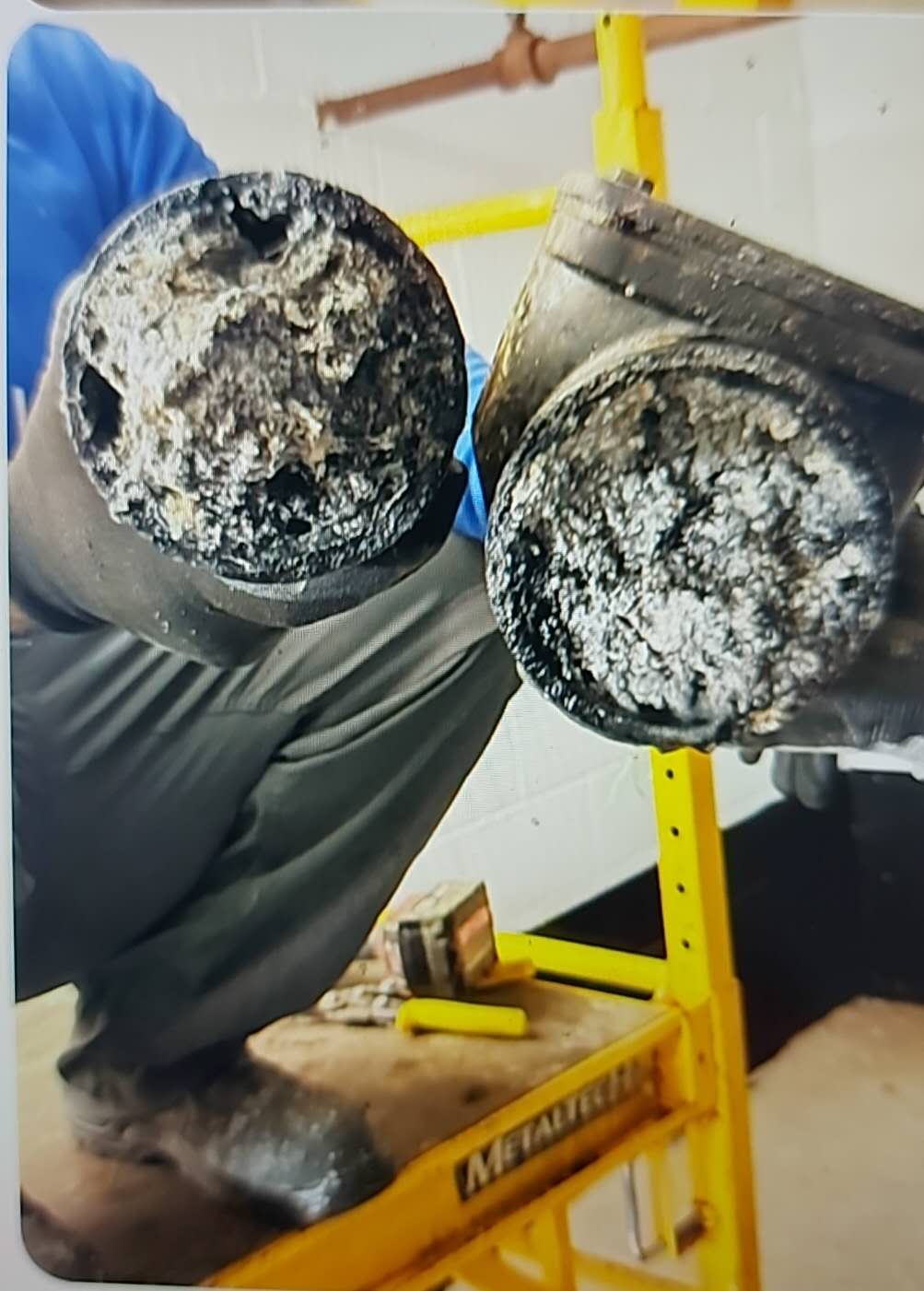 Blocked cast iron pipes