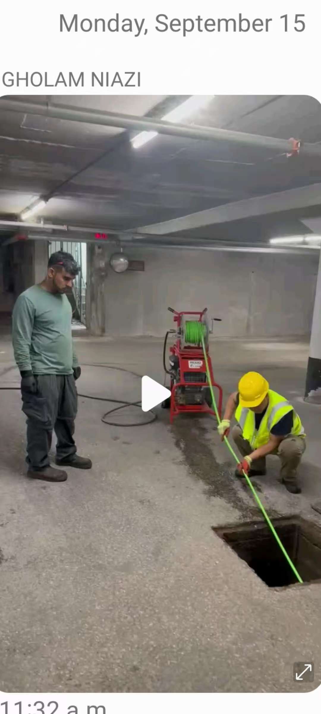 Garage drain snaking
